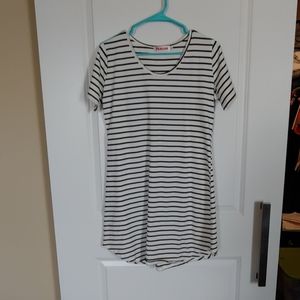 Black & White Striped T-shirt Dress